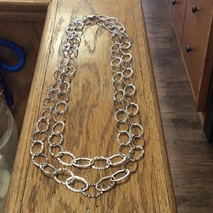 Sterling silver linky chain Long
